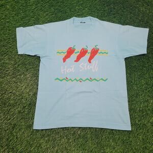 Vintage 80s 90s Hot Stuff Chili Pepper T-Shirt Mens Large Retro Graphic